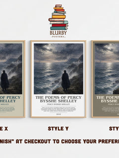 Poems of Percy Bysshe Shelley Bookish Wall Art by Percy Bysshe Shelley – Style X, Y and Z side by side – choose your finish