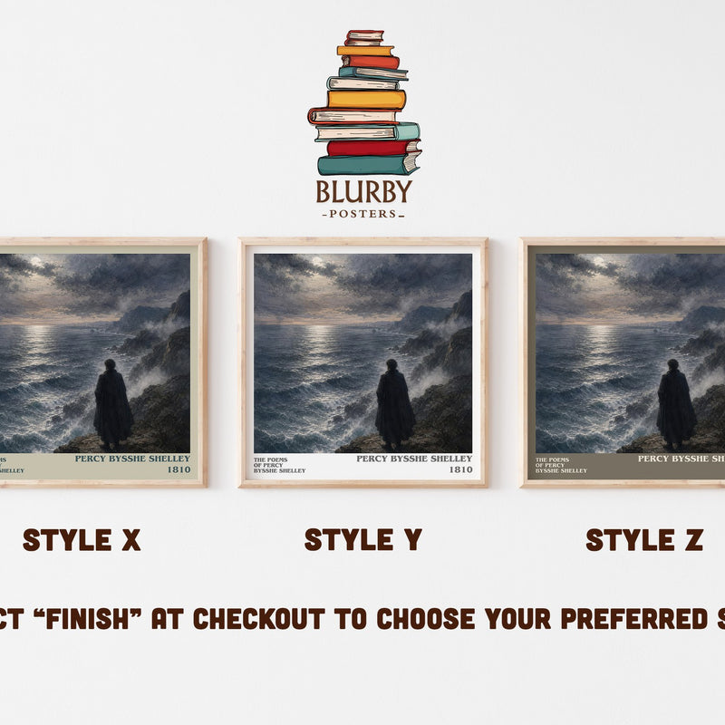 The Poems of Percy Bysshe Shelley literary print in frame leaning in hallway – poetry wall art