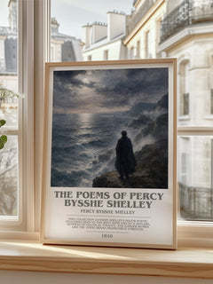 Poems of Percy Bysshe Shelley Bookish Wall Art by Percy Bysshe Shelley – framed print by a bright window