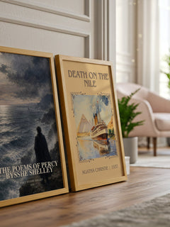 The Poems of Percy Bysshe Shelley watercolour print framed by window – literary home decor