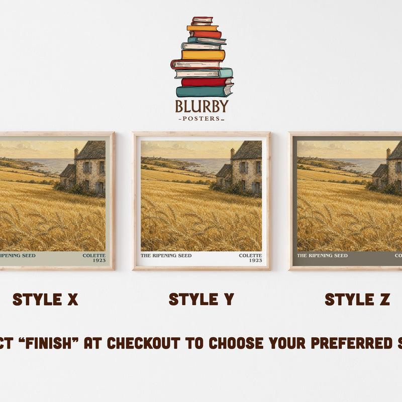 The Ripening Seed literary print in frame leaning in hallway – coming of age wall art