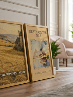 The Ripening Seed watercolour print framed by window – literary home decor
