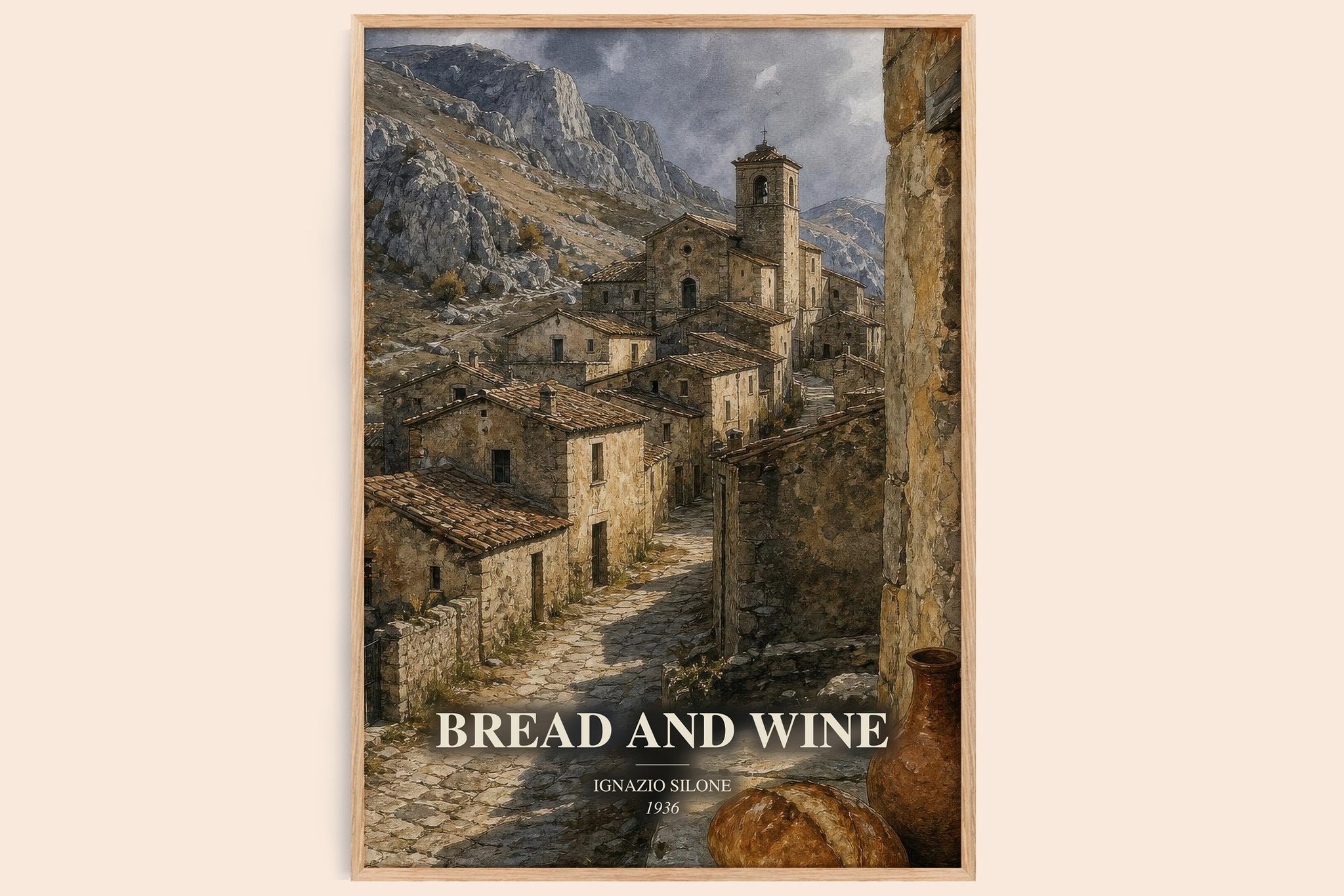 Bread And Wine Book Watercolour Illustration by Ignazio Silone