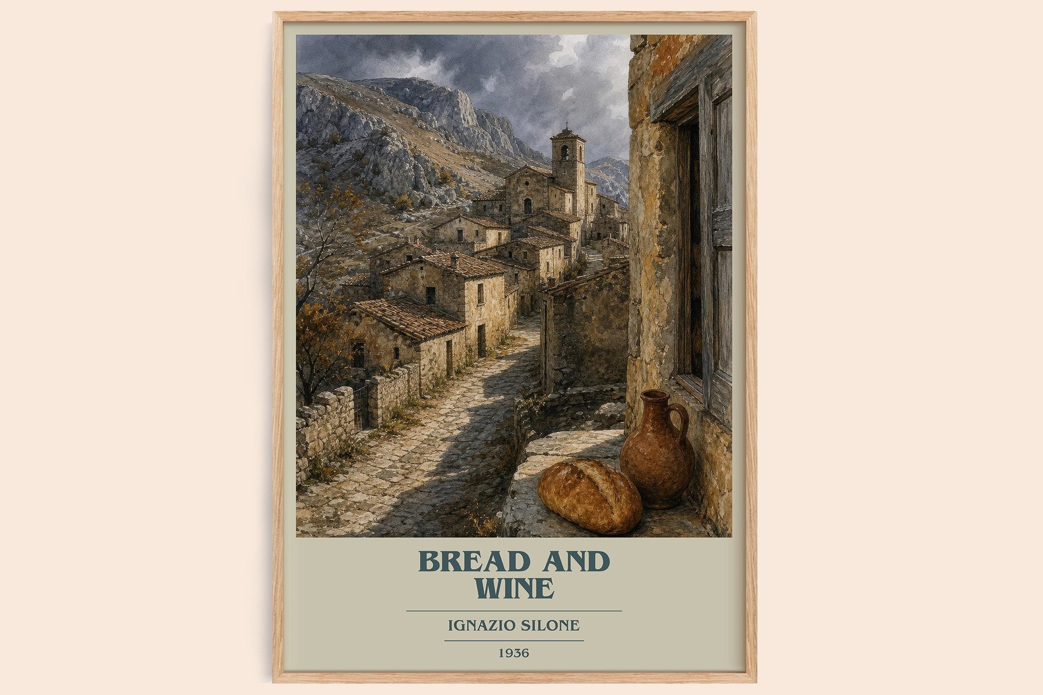 Bread And Wine Book Cover Poster by Ignazio Silone