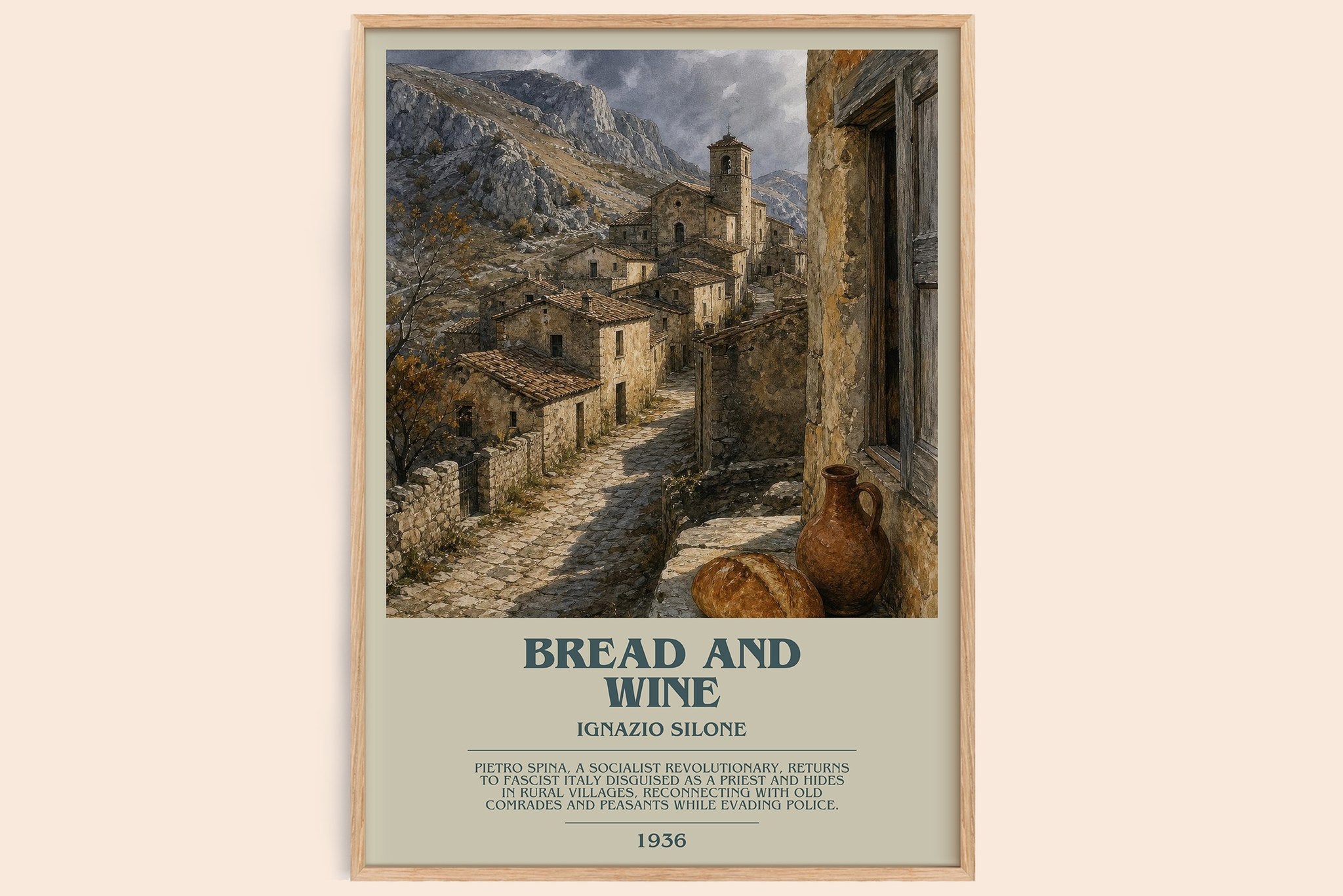 Bread And Wine Bookish Wall Art by Ignazio Silone