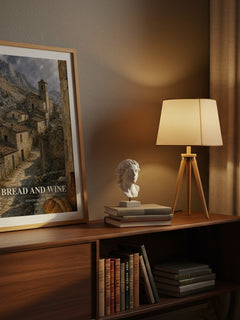 Bread And Wine watercolour print on bookshelf – Ignazio Silone fan gift