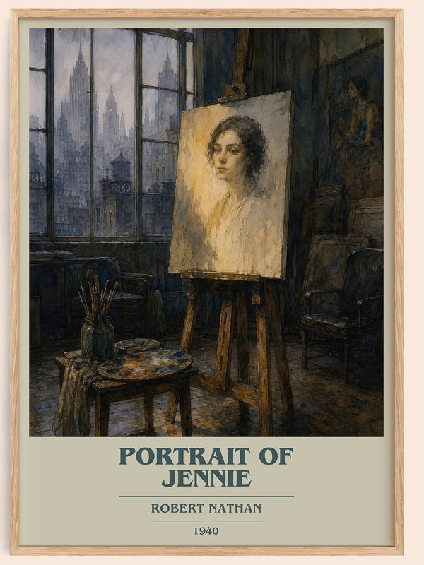 Portrait Of Jennie book cover book poster by Robert Nathan – framed literary art print