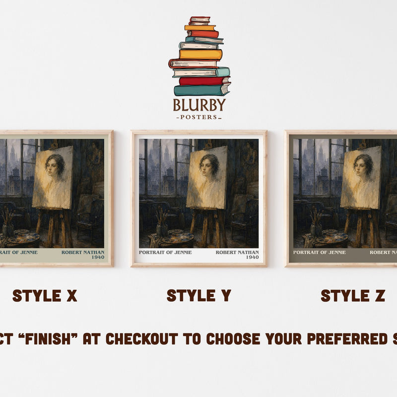 Portrait Of Jennie literary print in frame leaning in hallway – romance wall art