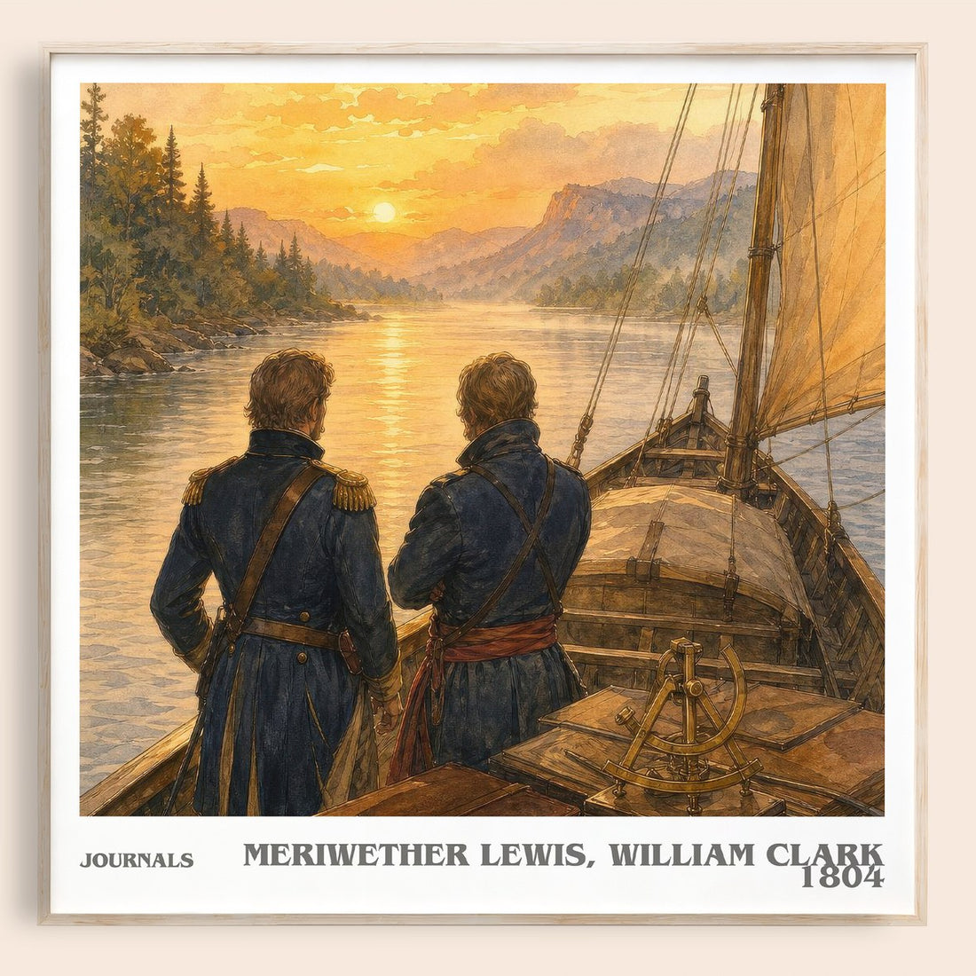 Journals literary book poster by Meriwether Lewis, William Clark – framed literary art print