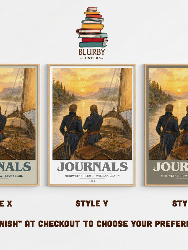 Journals book cover print in frame leaning in hallway – non fiction wall art