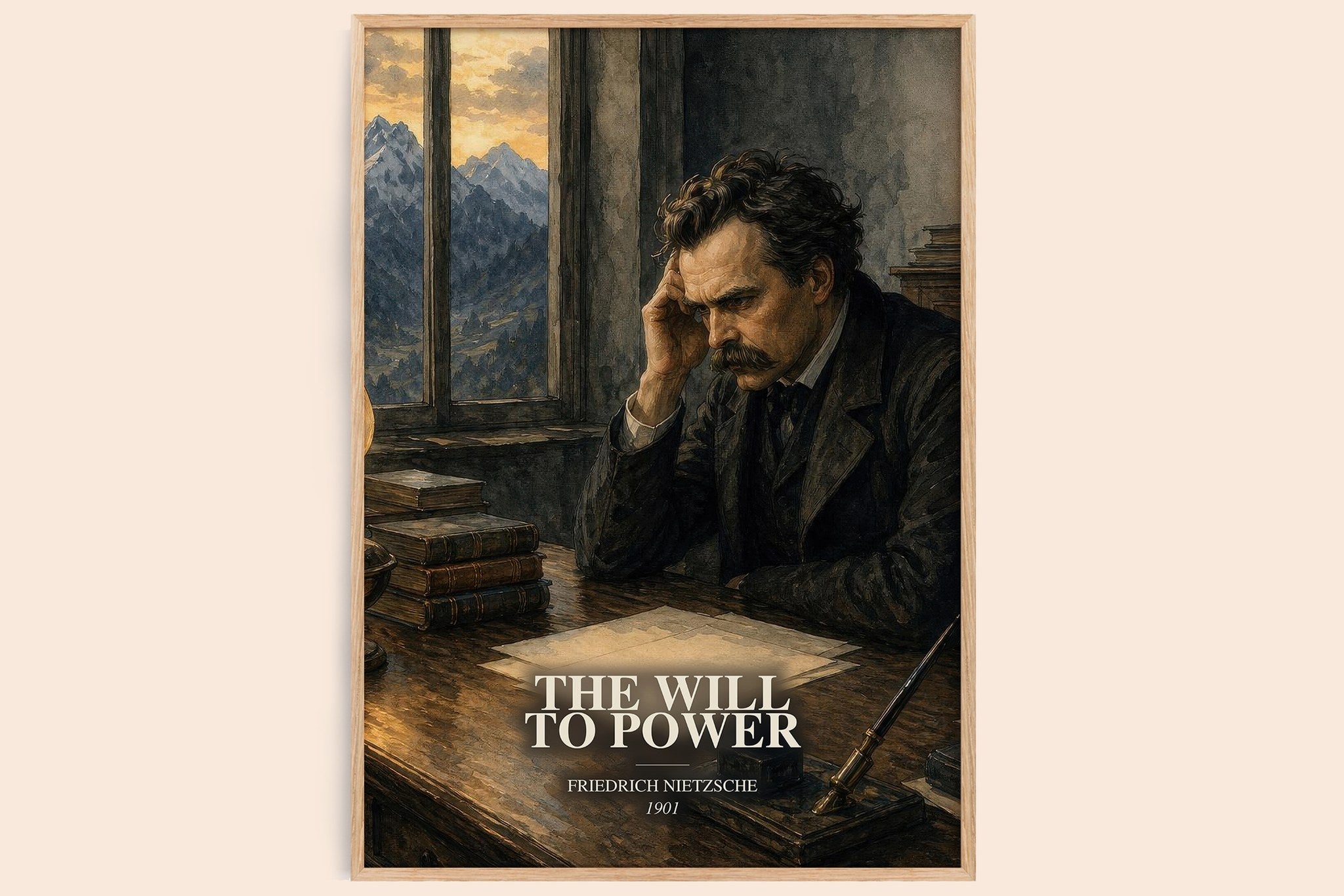 The Will To Power Book Watercolour Illustration by Friedrich Nietzsche