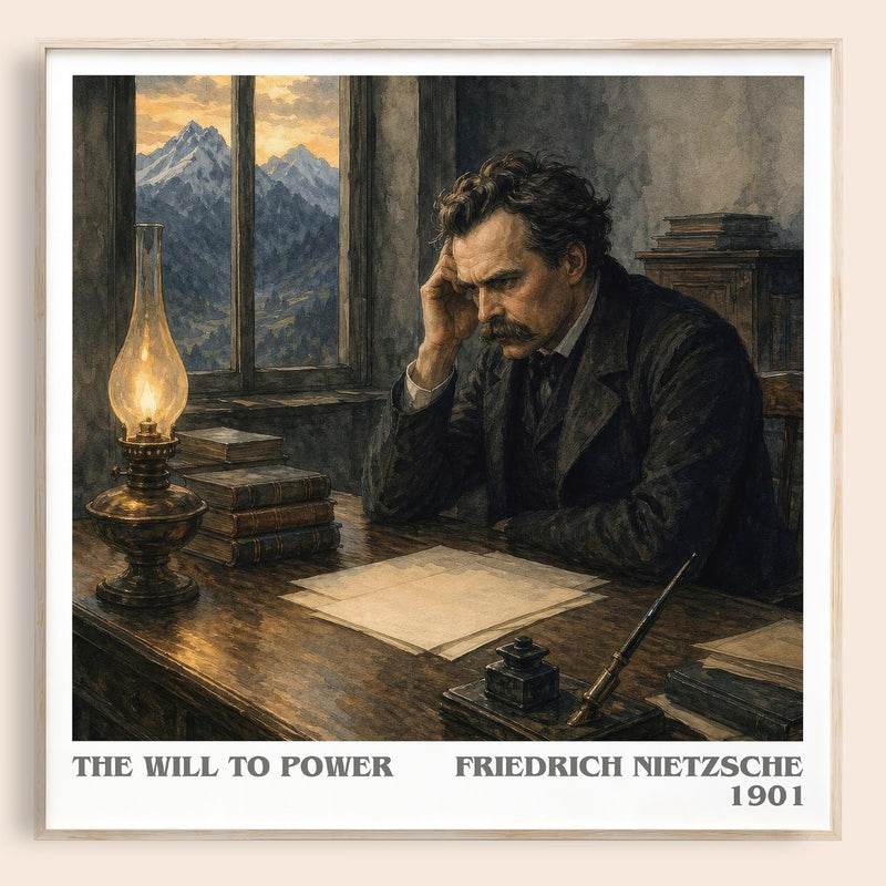The Will To Power literary book poster by Friedrich Nietzsche – framed literary art print
