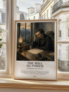 The Will To Power Bookish Wall Art by Friedrich Nietzsche – framed print by a bright window