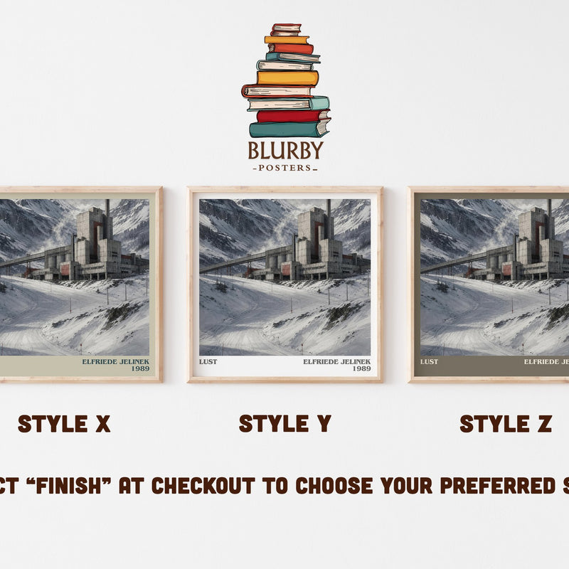 Lust literary print in frame leaning in hallway – literary fiction wall art