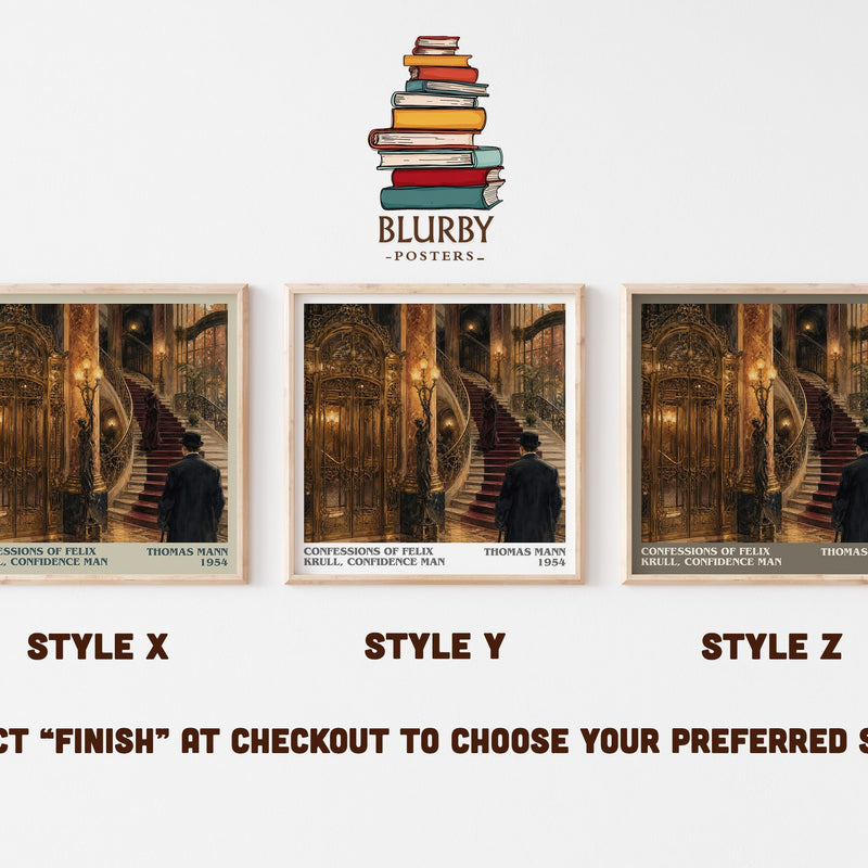 Confessions Of Felix Krull, Confidence Man literary print in frame leaning in hallway – literary fiction wall art