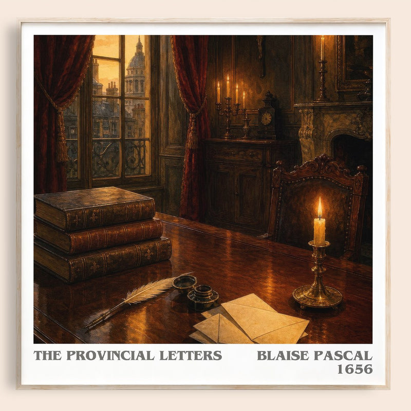 The Provincial Letters literary book poster by Blaise Pascal – framed literary art print