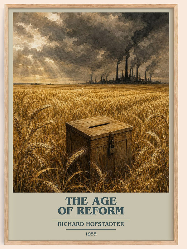 The Age of Reform book cover book poster by Richard Hofstadter – framed literary art print