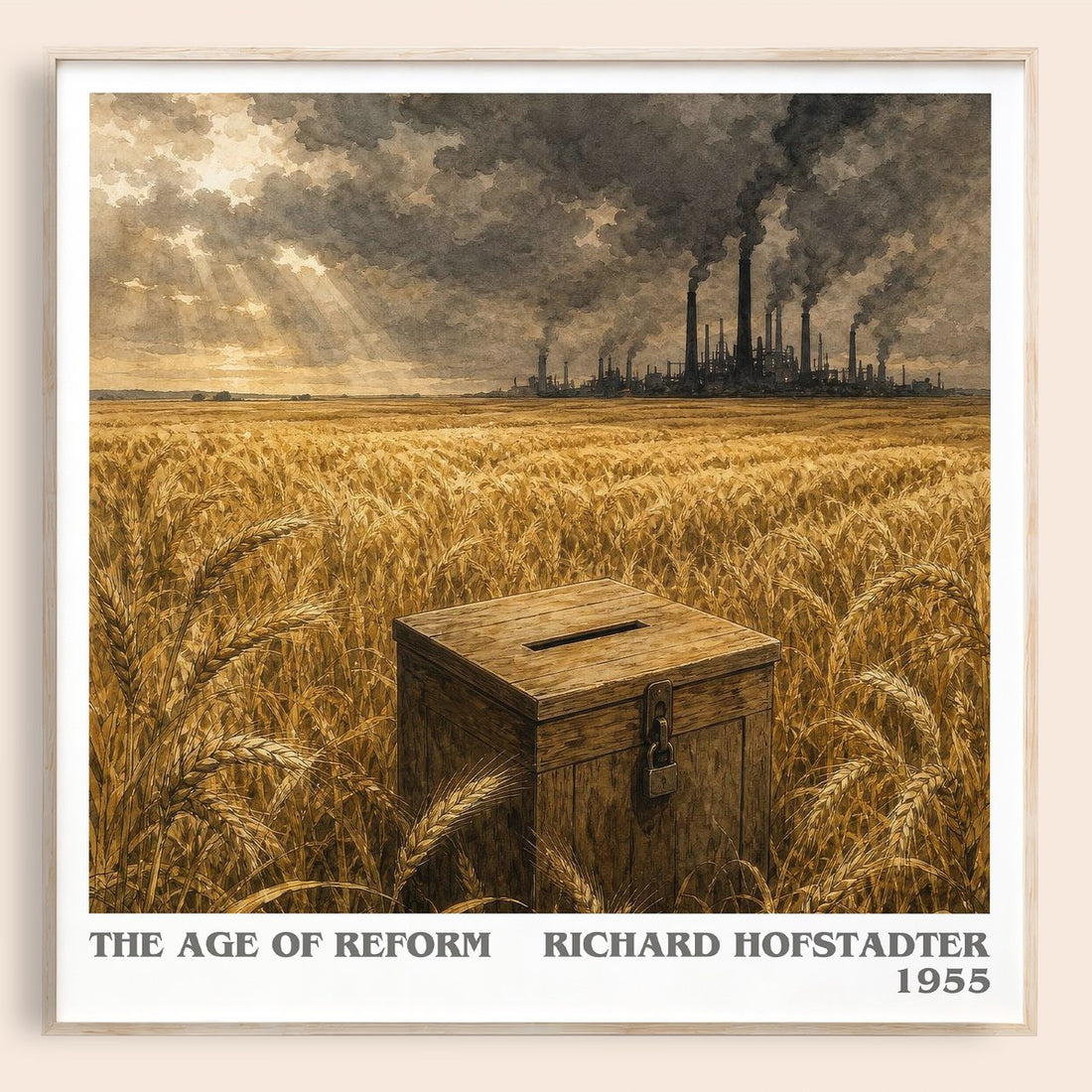 The Age of Reform literary book poster by Richard Hofstadter – framed literary art print