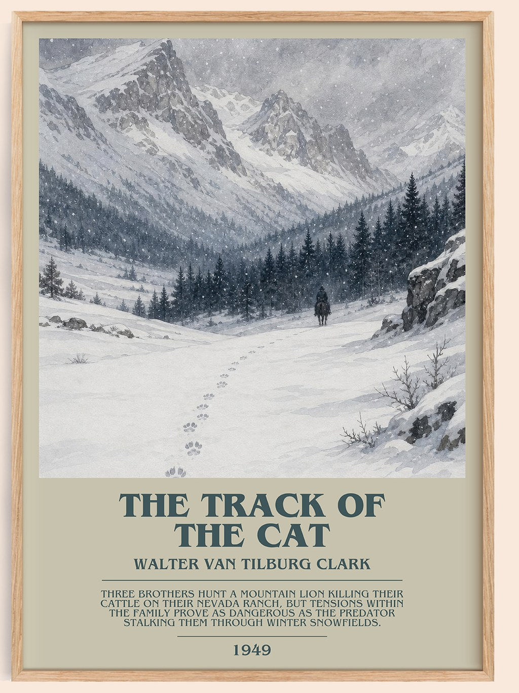 The Track Of The Cat Bookish Wall Art by Walter Van Tilburg Clark – framed poster