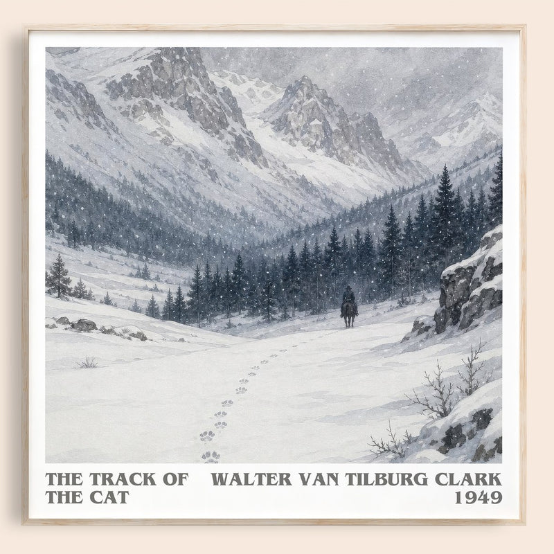 The Track Of The Cat literary book poster by Walter Van Tilburg Clark – framed literary art print
