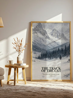 The Track Of The Cat watercolour print in frame leaning in hallway – literary fiction wall art