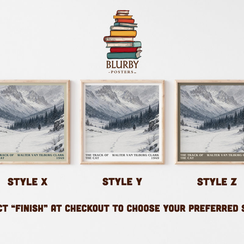 The Track Of The Cat literary print in frame leaning in hallway – literary fiction wall art