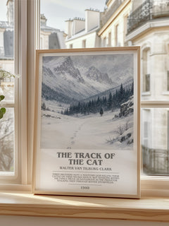 The Track Of The Cat Bookish Wall Art by Walter Van Tilburg Clark – framed print by a bright window
