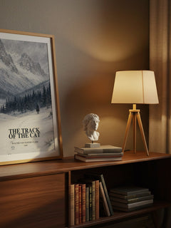 The Track Of The Cat watercolour print on bookshelf – Walter Van Tilburg Clark fan gift