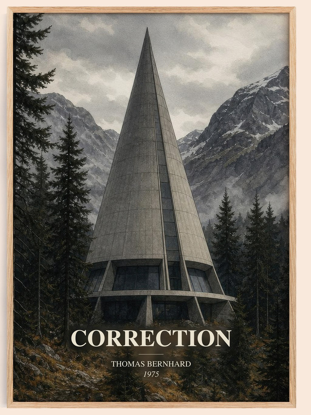 Correction watercolour book poster by Thomas Bernhard – framed literary art print
