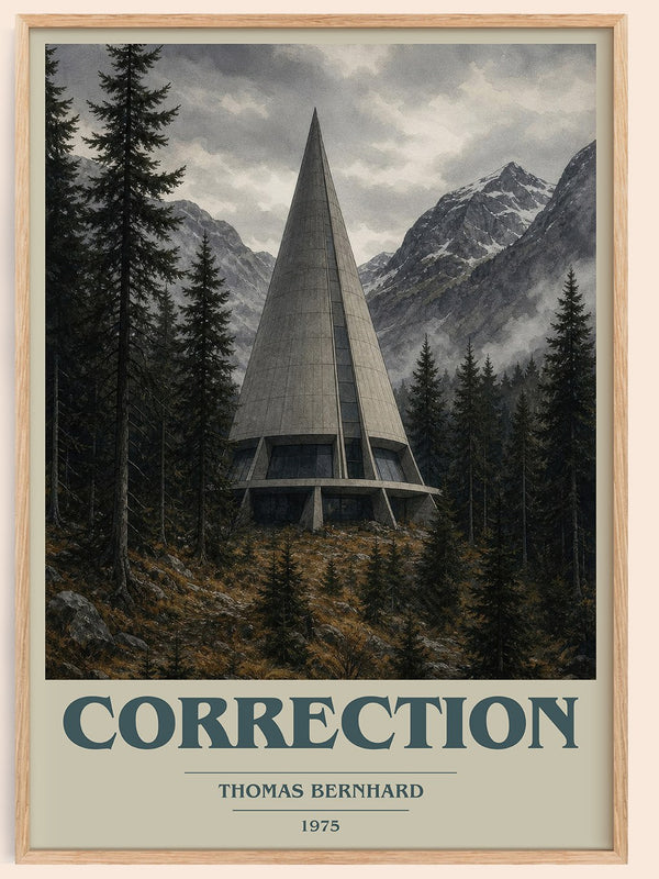 Correction book cover book poster by Thomas Bernhard – framed literary art print