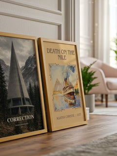 Correction watercolour print framed by window – literary home decor