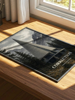 Correction watercolour book poster framed on wall – literary fiction wall art