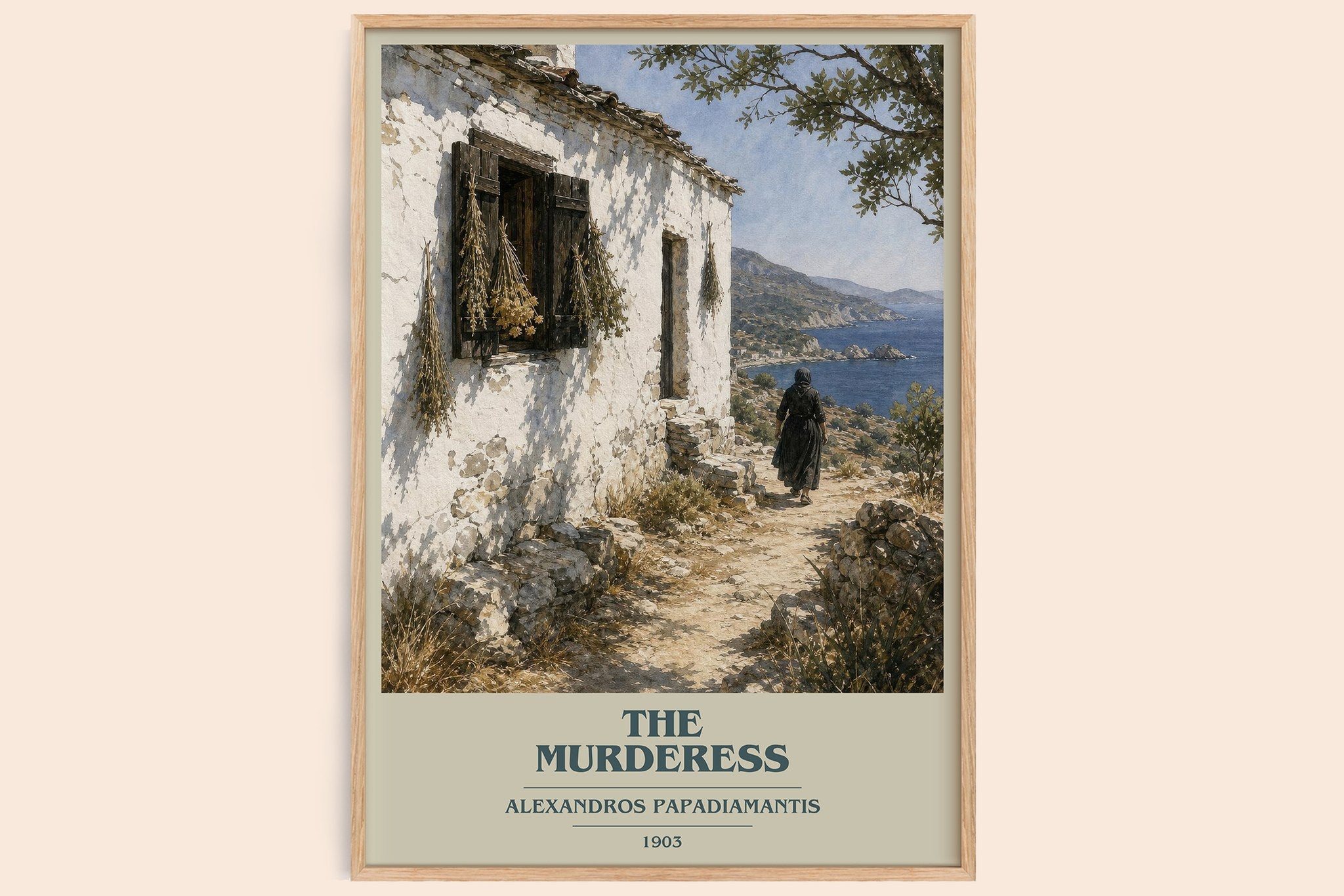 The Murderess Book Cover Poster by Alexandros Papadiamantis