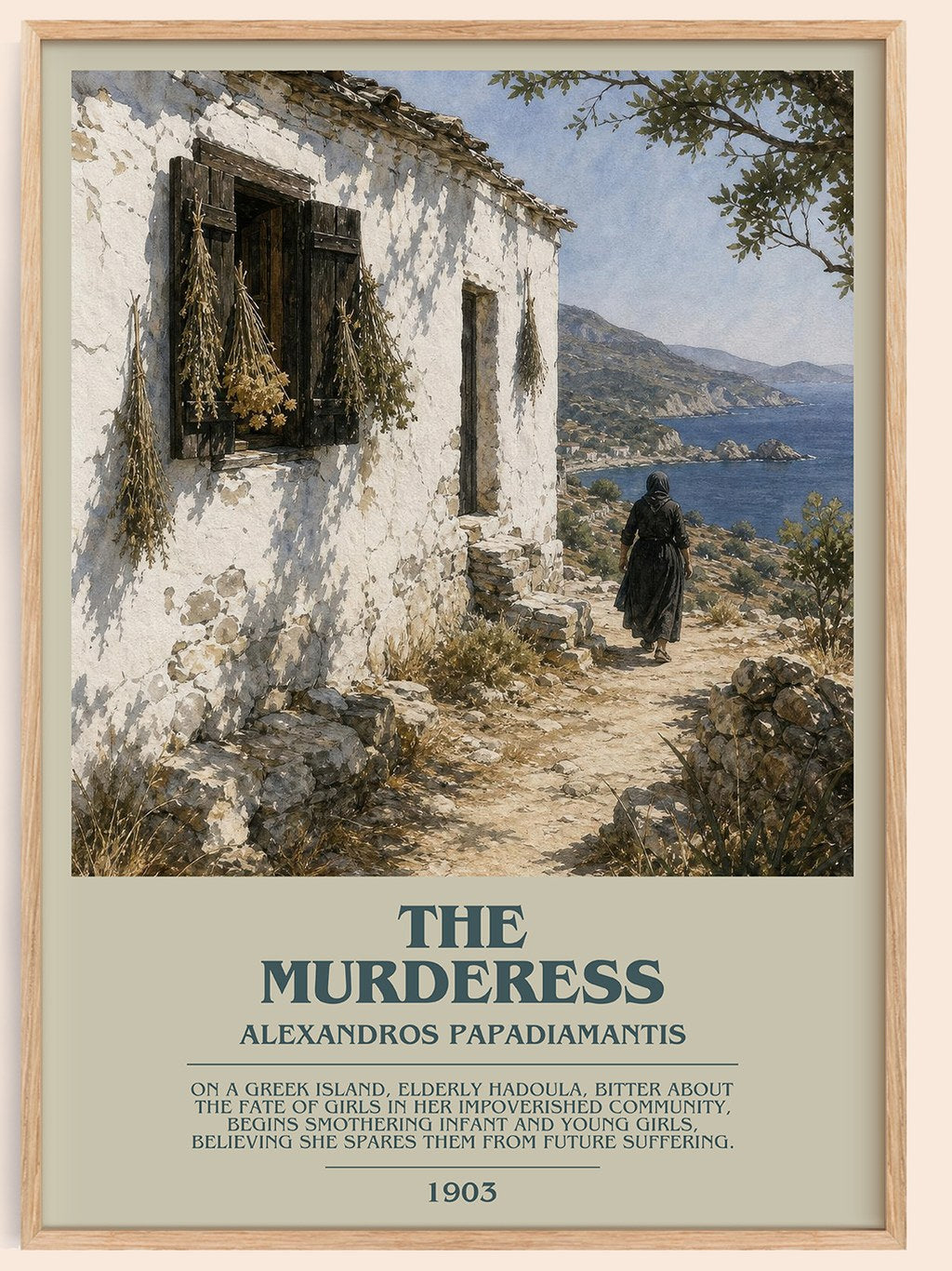The Murderess Bookish Wall Art by Alexandros Papadiamantis – framed poster
