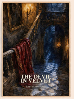 The Devil In Velvet watercolour book poster by John Dickson Carr – framed literary art print