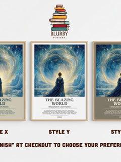 The Blazing World Bookish Wall Art by Margaret Cavendish – Style X, Y and Z side by side – choose your finish
