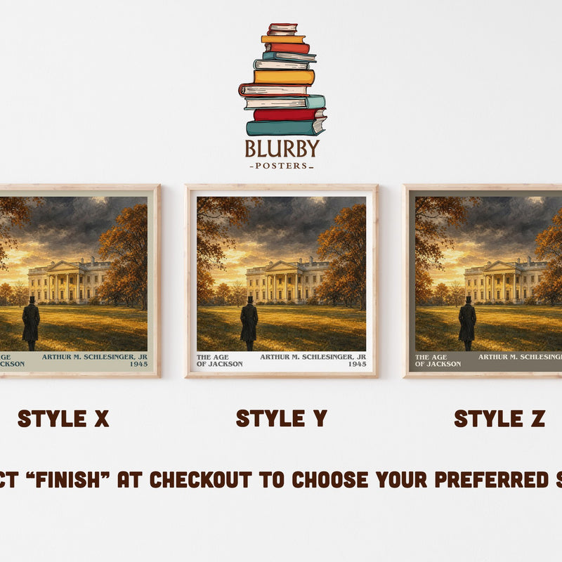 The Age of Jackson literary print in frame leaning in hallway – non fiction wall art