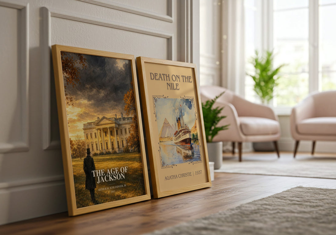 The Age of Jackson watercolour print framed by window – literary home decor