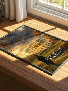 The Age of Jackson watercolour book poster framed on wall – non fiction wall art