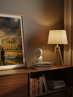The Age of Jackson watercolour print on bookshelf – Arthur M. Schlesinger, Jr fan gift