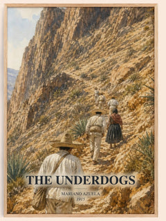 The Underdogs watercolour book poster by Mariano Azuela – framed literary art print
