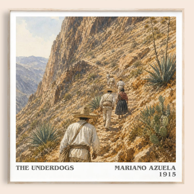 The Underdogs literary book poster by Mariano Azuela – framed literary art print