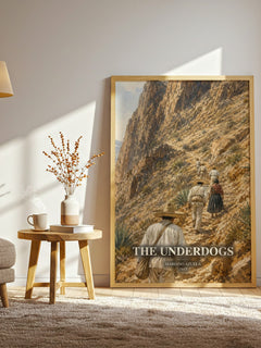 The Underdogs watercolour print in frame leaning in hallway – historical fiction wall art