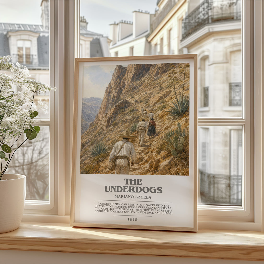 The Underdogs Bookish Wall Art by Mariano Azuela – framed print by a bright window
