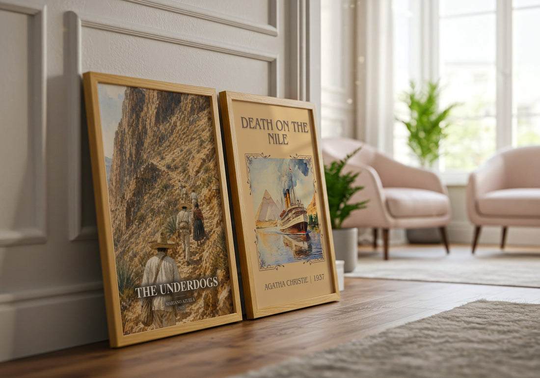 The Underdogs watercolour print framed by window – literary home decor