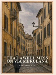 That Awful Mess On Via Merulana watercolour book poster by Carlo Emilio Gadda – framed literary art print