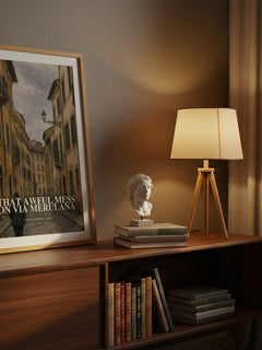 That Awful Mess On Via Merulana watercolour print on bookshelf – Carlo Emilio Gadda fan gift