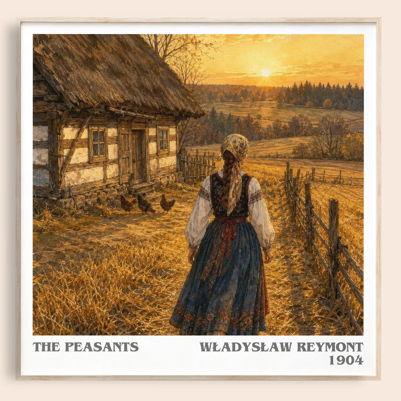 The Peasants literary book poster by Władysław Reymont – framed literary art print