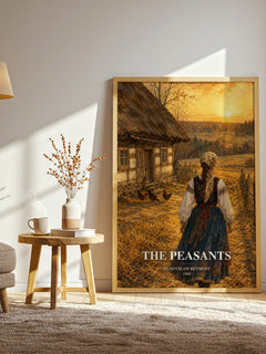The Peasants watercolour print in frame leaning in hallway – classic literature wall art