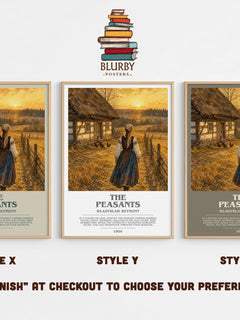 The Peasants Bookish Wall Art by Władysław Reymont – Style X, Y and Z side by side – choose your finish